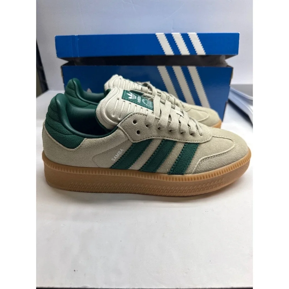 Adidas Samba XLG J WonderWhite Green GumSole Sneakers JQ9886 Size 6.5Y